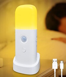 זול -חיישן תנועה led תאורת לילה usb נטענת ניתן לעמעום אור לד נייד מנורת לילה מופעלת בתנועה לסלון חדר שינה תאורת מסדרון