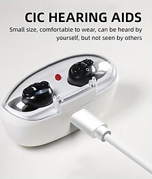 abordables -Prothèses auditives rechargeables, mini oreille interne pour personnes âgées, amplificateur de son pour la surdité avec étui de chargement