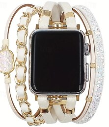 رخيصةأون -حبل مضفر مصنوع يدويًا متوافق مع Apple Watchband 38mm 40 ملم 41mm 42mm 44 ملم 45 ملم جديلي جلد القماش استبدال حزام الساعة إلى iwatch Series 9 8 7 6 5 4 3 2 1 SE