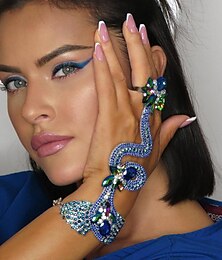 voordelige -Dames Ringarmbanden Klassiek Slang Dier Kostbaar Modieus Extra groot Strass Armband sieraden Zilver / Goud Voor Schoolfeest Club