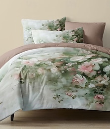 זול -Oil Painting Floral Pattern Duvet Cover Set Set Soft 3-Piece Luxury Cotton Bedding Set Home Decor Gift Twin Full King Queen Size Duvet Cover