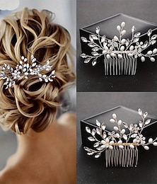 Недорогие -Свадебная расческа для волос с хрустальным цветком, серебряные акценты, свадебная расческа для волос, свадебная расческа, свадебная расческа для волос, свадебная прическа, аксессуары для волос