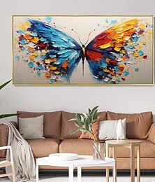 cheap -Hand painted Colorful Flying Butterfly Home Decor Painting Handmade Animal Butterfly Painting Colorful Wall Decor Abstract Art Impressionist Art No Frame