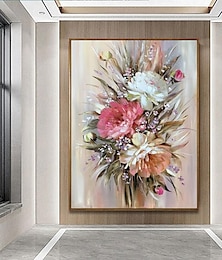 voordelige -handgemaakte olieverf canvas kunst aan de muur decoratie moderne bloemplanten grote pioenroos voor thuis entree decor gerold frameloos ongerekt schilderij