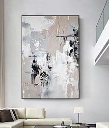 billiga -handgjord oljemålning canvas väggkonst dekoration modern svartvit abstrakt för vardagsrum heminredning rullad ramlös osträckt målning