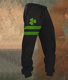 Χαμηλού Κόστους -st paddys st.patrick's day τριφύλλι τύχη ανδρικό casual 3d printed sweatpants ελαστική μέση με κορδόνι jogger παντελόνι τζόγκερ φεστιβάλ φόρεμα s έως 3xl