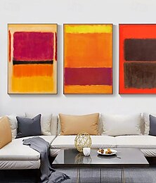 preiswerte -handgemalte Leinwandkunst von Mark Rothko, Reproduktion, Rothko-Wandkunst, abstrakte Leinwand-Wandkunst, rote und gelbe Mischung, abstrakte Malerei, Minimalismus-Kunst, Gemälde, Heimdekoration,