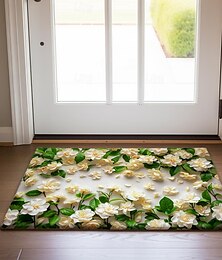 olcso -fehér virágok lábtörlő padlószőnyegek mosható szőnyegek konyhai szőnyeg csúszásmentes olajálló szőnyeg beltéri kültéri szőnyeg hálószoba dekoráció fürdőszoba szőnyeg bejárati szőnyeg