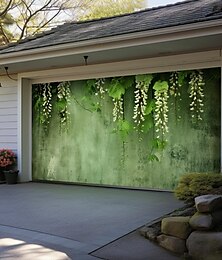 abordables -Peinture de fleurs de glycines Couverture de porte de garage extérieure Bannière Belle grande toile de fond pour décoration de porte de garage extérieure Décorations murales de maison Événement fête