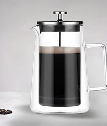 economico -caffè della stampa francese & macchina per il tè nero con vetro borosilicato isolato a doppia parete, sistema di filtraggio superiore, stantuffo in acciaio inossidabile 304, facile da pulire
