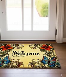 billige -velkommen blomsterdørmatte gulvmatter vaskbare tepper kjøkkenmatte sklisikkert oljetett teppe innendørs utendørs matte soveromsdekor baderomsmatte inngangsteppe