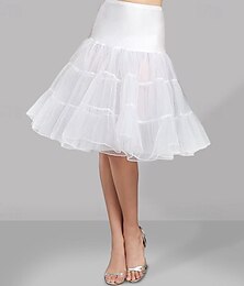 זול -שנות ה-50 נסיכת תחתונית חצאית חישוק טוטו מתחת לחצאית חצאית טול קרינולינה תחפושת וינטג' לנשים מסיבת קוספליי וינטג' / ערב נשף קצר / חצאית מיני