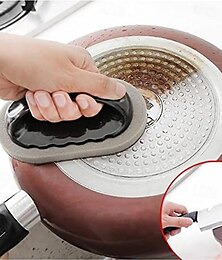 voordelige -schuurspons keukenpotborstel met handvat herbruikbare en wasbare gumreiniger roestreinigingsgereedschap gootsteenafwasmachine