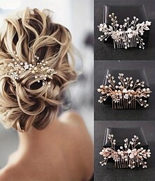 preiswerte -Braut Kopfschmuck Hochzeit Haarnadel Haarranke Accessoires Braut Kristall Perlen Haarkamm, Braut Kopfschmuck Haarschmuck Geschenk