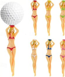 abordables -6 uds., camisetas de golf para mujer desnuda, bikini de colores, camisetas de golf para mujer, camiseta de plástico, camiseta de golf de plástico para mujer, herramienta divot