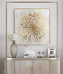 お買い得  -手描きのゴールド抽象絵画テクスチャアート手作りゴールドアート金箔絵画オリジナルキャンバスアートモダンウォールアート抽象油絵家の装飾ストレッチフレームすぐに掛けられるまたはフレームなし
