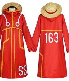 preiswerte -Seeräuber Ruffy Anime Cosplay Kostüm Outfits Cosplay-Anzüge Halloween Karneval Maskerade Mantel Handschuhe Hut Für Herren Jungen Kinder Erwachsene