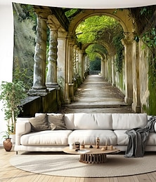 cheap -Cloister Forest Landscape Hanging Tapestry Wall Art Large Tapestry Mural Decor Photograph Backdrop Blanket Curtain Home Bedroom Living Room Decoration