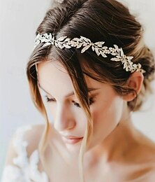 abordables -vintage feuille accessoires de cheveux de mariée diadème femmes accessoires de cheveux strass cristal bandeau bandeau coiffure de mariage coiffure de mariée