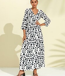 ieftine -rochie maxi geometrică florală din satin