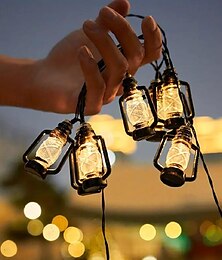 billige -10/20leds 1,5/3m lanterne string lys parafin flaske led string lampe retro lanterne home party ferie eid mubarak hage dekorasjon string lampe