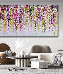 preiswerte -handgemaltes abstraktes Ölgemälde auf Leinwand mit floraler Textur, handgefertigt, farbenfrohes Wanddekor, Kunstgemälde, modernes Landschaftsgemälde für Wohnzimmer, Ölgemälde, Leinwanddekoration