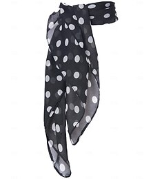 abordables -Tenues Grease rétro vintage années 1950 foulard en chiffon carré rockabilly robe à pois robe de fête pour femme décontractée quotidienne foulard pour adultes printemps et été