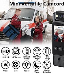 preiswerte -Die neue tragbare Handsport-HD-1080p-Taschenkamera auf der Rückseite dreht sich um 180 Grad und ist ein Mini-WLAN-Camcorder