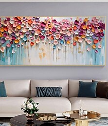 preiswerte -handgemaltes buntes Blumenölgemälde auf Leinwand, großes handgemachtes Wandkunst-Abstraktes 3D-Blumengemälde, Wanddekoration, Landschaftsmalerei, minimalistisches Gemälde für Wohnzimmerdekoration
