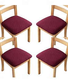 economico -4 coprisedili elasticizzati jacquard per sedia, coprisedili rimovibili e lavabili, coprisedili antipolvere per sala da pranzo, fodere per cuscini del sedile