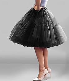 Χαμηλού Κόστους -Δεκαετία του 1950 Πριγκίπισσα Ροκμπίλι Μεσοφόρι Τούτου Κάτω από τη φούστα Φούστα από τούλι Μέχρι το γόνατο Γυναικεία Πάρτι / Βράδυ Κοκτέιλ Πάρτι Χοροεσπερίδα Ενηλίκων Φούστα