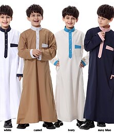 tanie -dziecięca sukienka Thobe Kids Jubba Robe Arab Boys Abaya Arabia Dress Islamska odzież na Ramadan