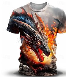 cheap -Graphic Dragon Casual Subculture Men's 3D Print T shirt Tee Sports Outdoor Daily Holiday T shirt Yellow Blue Purple Short Sleeve Crew Neck Shirt Spring & Summer Clothing Apparel S M L XL 2XL 3XL