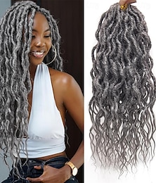 economico -faux locs capelli all'uncinetto 18 pollici dea locs capelli all'uncinetto 6 confezioni grigio locs capelli all'uncinetto locs morbidi estremità ricci dreadlock crochet locs trecce sintetiche