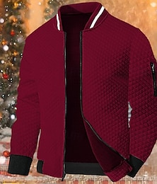 cheap -Men's Sweatshirt Black White Red Navy Blue Standing Collar Plain Zipper Sports & Outdoor Daily Holiday Streetwear Casual Christmas Fall & Winter Clothing Apparel Hoodies Sweatshirts  Long Sleeve