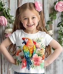 ieftine -tricouri 3d florale pentru fete mânecă scurtă imprimeu 3d vară vacanță activă tropical poliester copii 3-12 ani gâtul turn în aer liber casual zilnic potrivire regulată