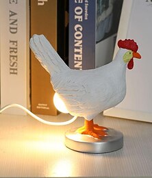 abordables -Imitation de poule blanche de pâques, 1 pièce, ornements en résine, artisanat, veilleuse de table