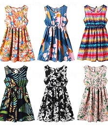 cheap -Summer Girls Dress For Girls Butterfly Floral Print Teenagers Party Dress Formal Princess Dress Kids Vestido 6-12Y