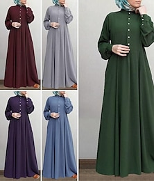 economico -Per donna Vestiti Abaya Vestaglia Dubai islamico Arabo arabo musulmano Ramadan Per adulto Abito