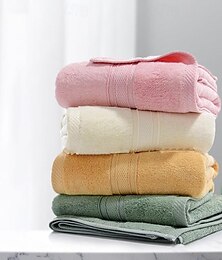 abordables -Serviette à main ou serviette de visage 100% fibre de bambou, douce et absorbante, de couleur unie, pour la salle de bain à domicile