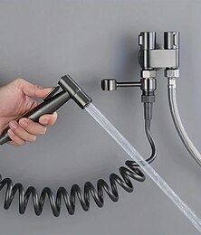 economico -spruzzatore per rubinetto per bidet manuale per WC set per bidet pistola spruzzatrice spray per WC per bagno soffione doccia autopulente (con tubo di prolunga da 78 pollici e valvola ad angolo a