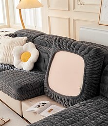 voordelige -zachte, warme kunstbont bankhoes, dikke shaggy fuzzy magische bankhoes, stretch bankzit bankkussen hoezen, antislip meubelbeschermer voor sectionele stoelhoes