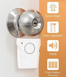 abordables -Alarme de porte de voyage 120 dB avec sensibilité réglable – Installation facile. Sécurité alimentée par batterie pour la maison, l'hôtel. & appartement