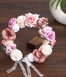 economico -sposa ghirlanda damigella d'onore fascia di fiori cerchio per capelli stile foresta accessori per abiti da sposa accessori per capelli fotografia coreana al mare