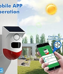 economico -Luce d'allarme stroboscopica solare con rilevamento di movimento - Sirena 120dB 7 modalità telecomando e notifica APP in tempo reale per casa fattoria villa giardino