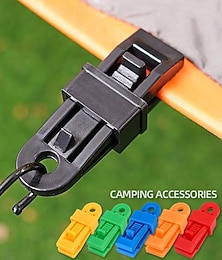 cheap -10PCS Push-Pull Tent Clips Tent Attachment Clips Outdoor Camping Tent Hooks Windproof Strap Barb Clips