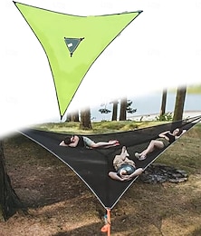 cheap -Multi-Person Hammock- Patented 3 Point Design Camping Hammock 3 Point Tree House Air Sky Tent Backpacking for Beach,Outdoor,Picnic