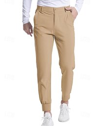 cheap -Men's Golf Pants Trousers Casual Pants Button Pocket Elastic Cuff Plain Comfort Sports Outdoor Daily Fashion Casual Dark Brown ArmyGreen Micro-elastic