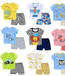 cheap -New Summer Children's Short sleeved Set, Pure Cotton, Boys' Clothing, Thin Girls' T-shirt, Summer Clothing, Babies' Clothing
