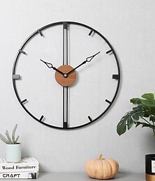 baratos -Relógio de parede arte grande relógio de parede moderno grande decoração arte relógios de parede decoração de escritório minimalista preto metal para cozinha quarto preto 60cm